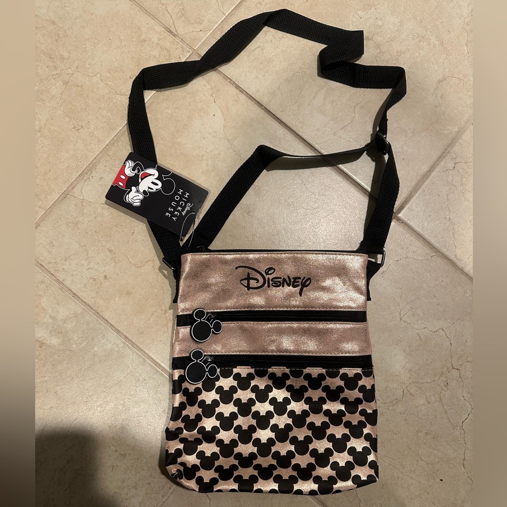 Disney Black and Gold Mickey Mouse Shoulder Bag